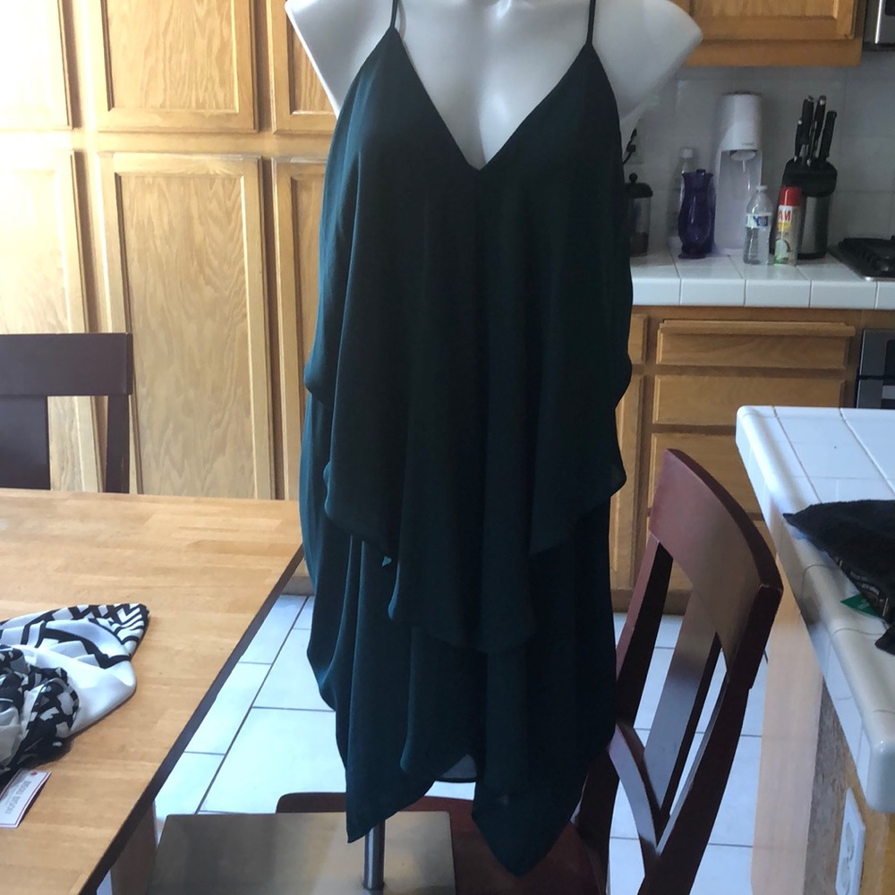 Dark green mini dress